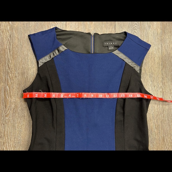 Tribal navy blue & black sheath dress - Picture 4 of 4